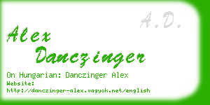 alex danczinger business card